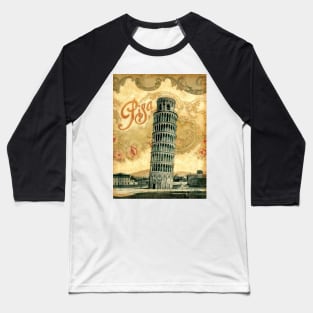 Vintage Travel Poster - Pisa Italy Baseball T-Shirt